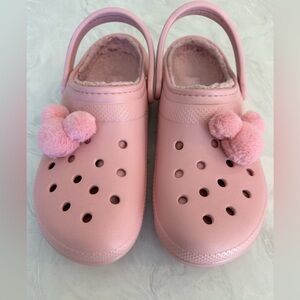 Disney Parks Fuzzy Plush Pink Crocs - Size M12